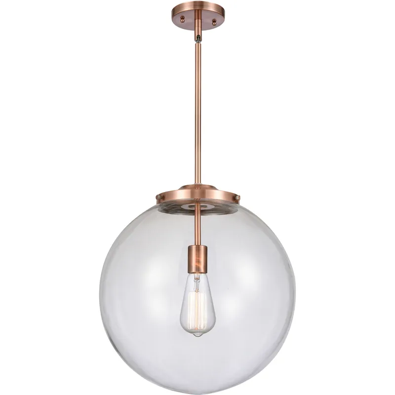 Franklin Restoration Beacon LED 16 inch Antique Copper Pendant Ceiling Light in Clear