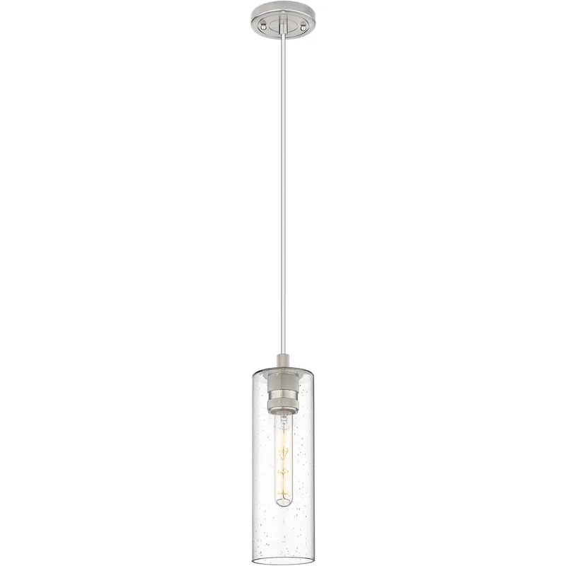 Downtown Urban Crown Point 1 Light 3.88 inch Satin Nickel Pendant Ceiling Light in Seedy