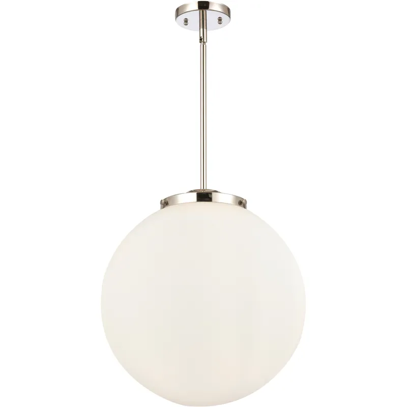 Franklin Restoration Beacon 3 Light 16 inch Polished Nickel Statement Pendant Ceiling Light in Incandescent, Matte White
