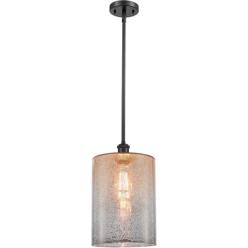 Ballston Large Cobbleskill 1 Light 9 inch Matte Black Pendant Ceiling Light in Mercury Glass, Ballston