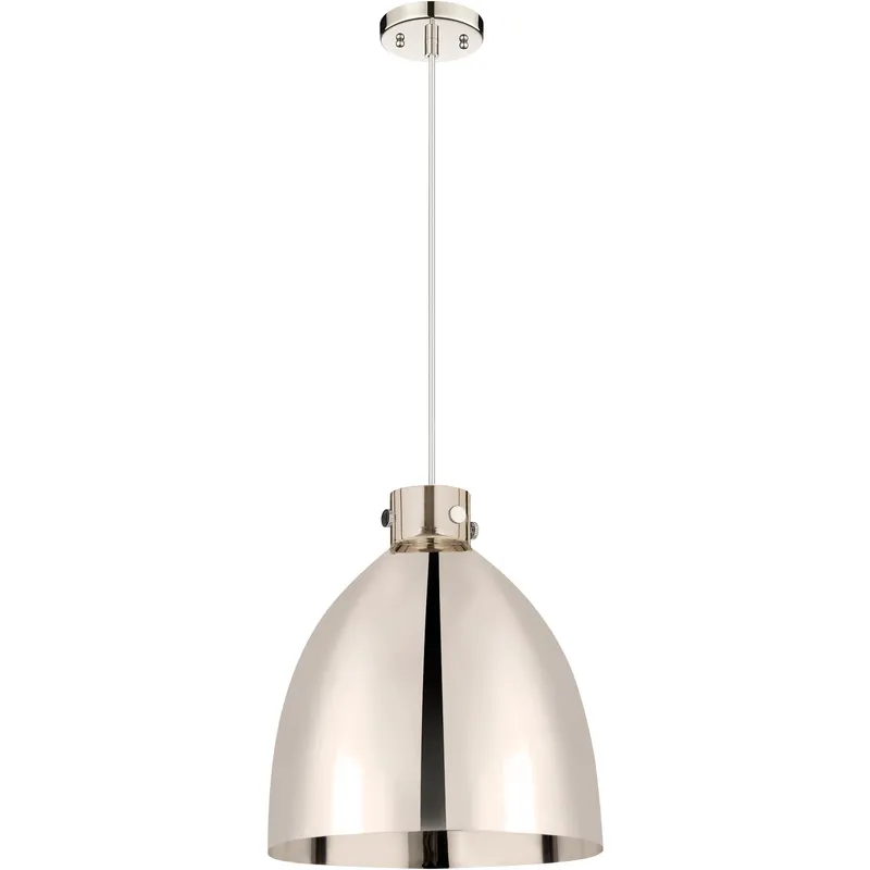 Newton Bell 1 Light 16 inch Polished Nickel Pendant Ceiling Light