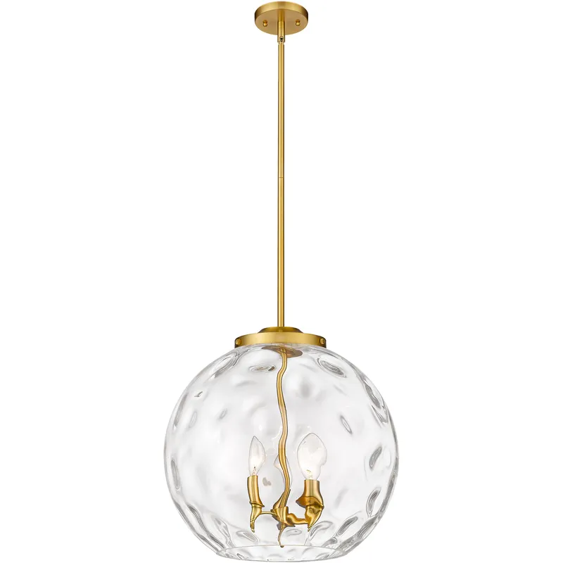 Ballston Athens Water Glass 3 Light 15.75 inch Satin Gold Statement Pendant Ceiling Light in Incandescent