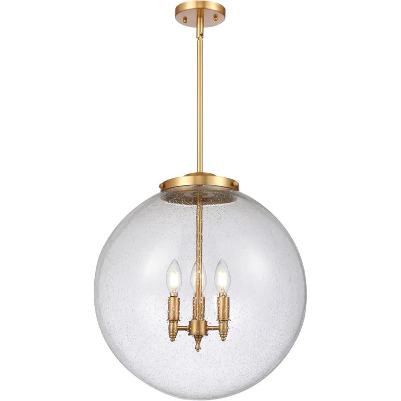 Franklin Restoration Beacon 3 Light 18 inch Satin Gold Statement Pendant Ceiling Light in Incandescent, Seedy