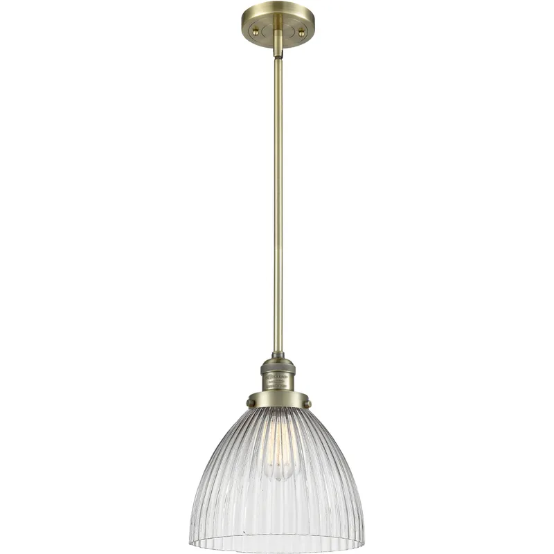 Franklin Restoration Seneca Falls LED 9.5 inch Antique Brass Mini Pendant Ceiling Light, Franklin Restoration