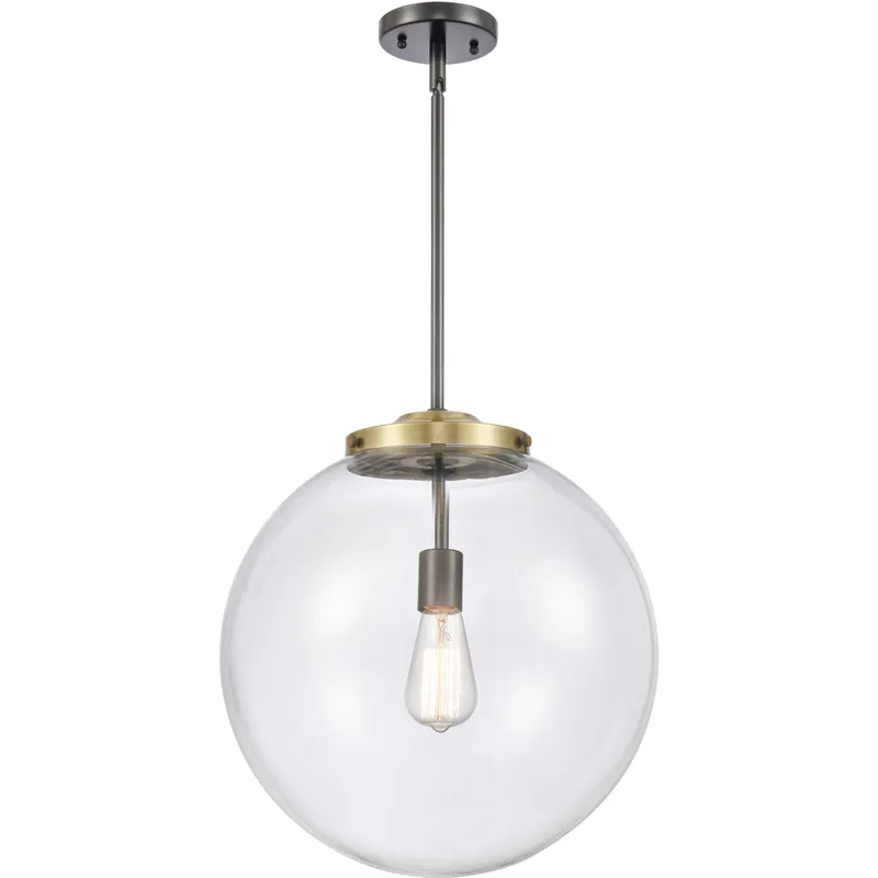 Franklin Restoration Beacon LED 16 inch Black Antique Brass Pendant Ceiling Light in Clear