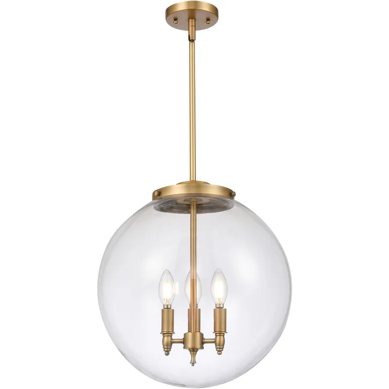 Franklin Restoration Beacon LED 16 inch Brushed Brass Statement Pendant Ceiling Light in Clear