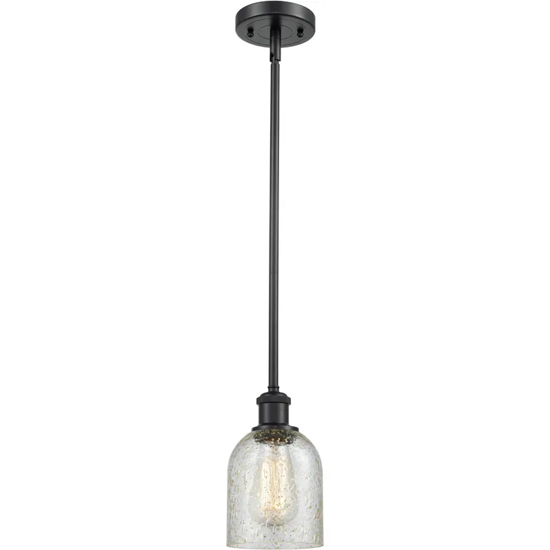 Ballston Caledonia 1 Light 5 inch Matte Black Pendant Ceiling Light in Mica Glass, Ballston