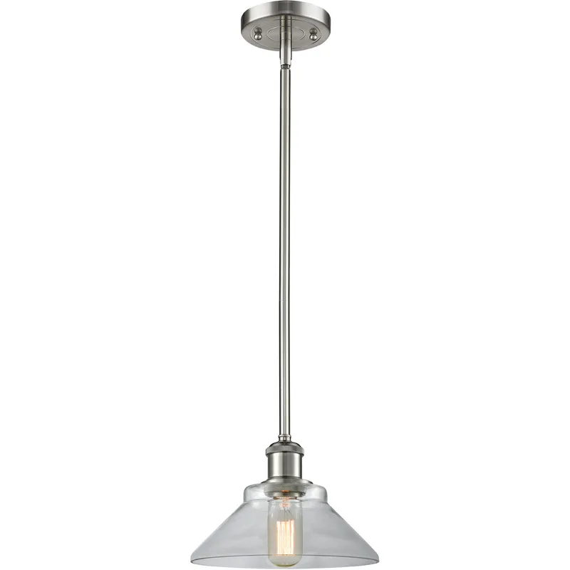 Ballston Orwell 1 Light 8 inch Brushed Satin Nickel Pendant Ceiling Light in Clear Glass, Ballston