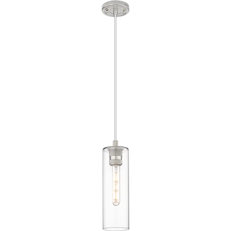 Downtown Urban Crown Point 1 Light 3.88 inch Satin Nickel Pendant Ceiling Light in Clear