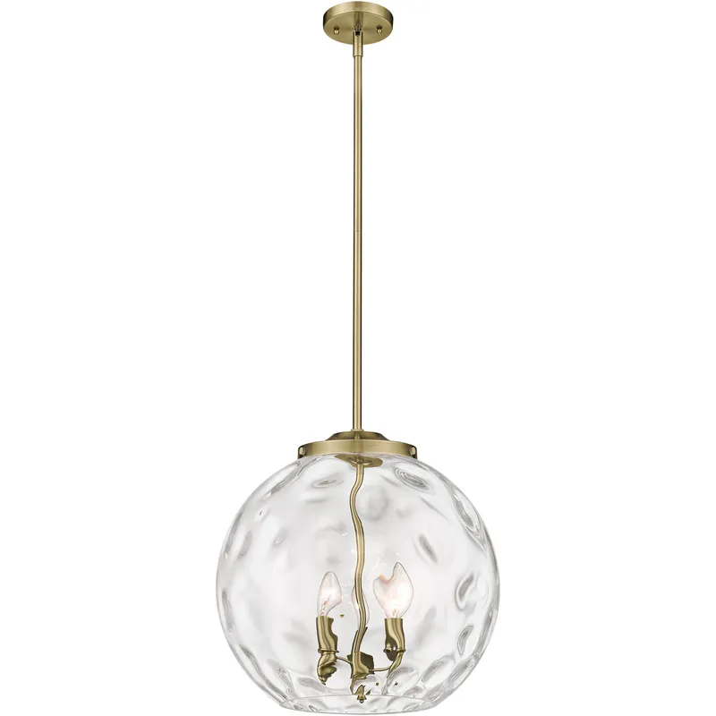 Ballston Athens Water Glass 3 Light 15.75 inch Antique Brass Statement Pendant Ceiling Light in Incandescent