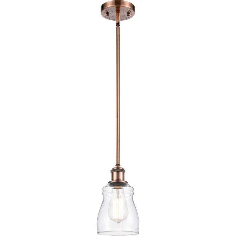 Ballston Ellery 1 Light 5 inch Antique Copper Pendant Ceiling Light in Clear Glass, Ballston