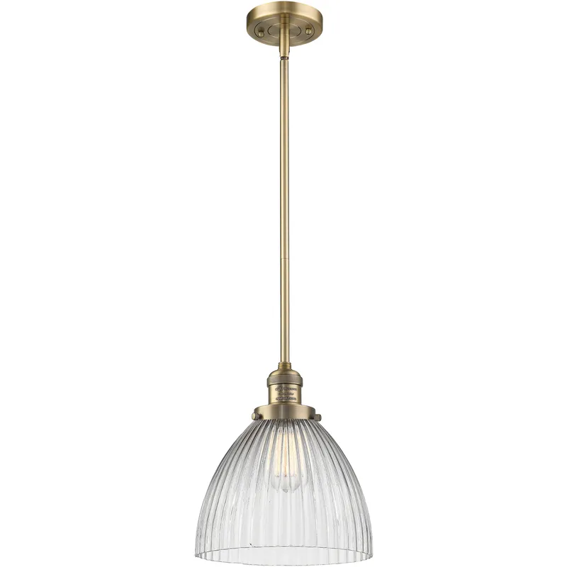 Franklin Restoration Seneca Falls LED 9.5 inch Brushed Brass Mini Pendant Ceiling Light, Franklin Restoration