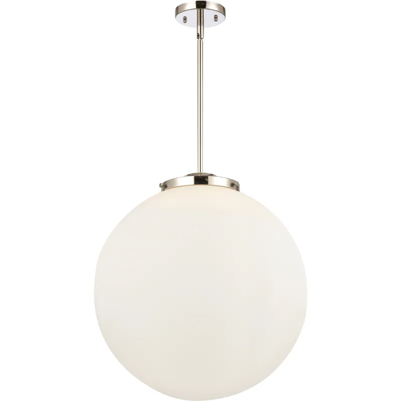 Franklin Restoration Beacon 3 Light 18 inch Polished Nickel Statement Pendant Ceiling Light in Incandescent, Matte White