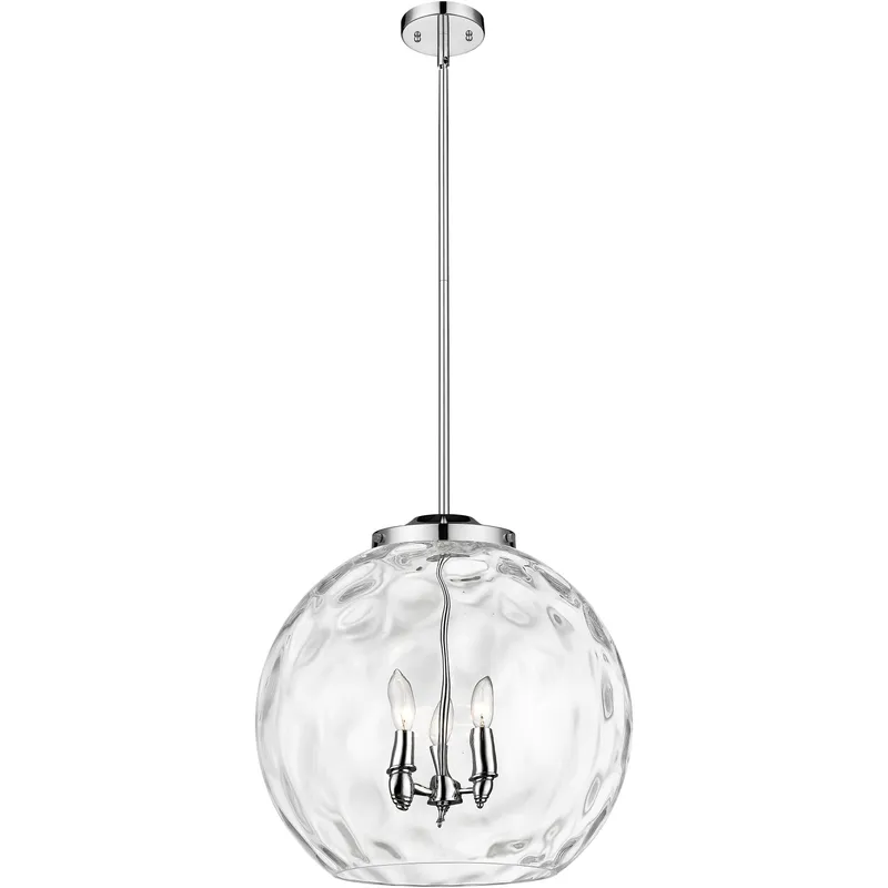 Ballston Athens Water Glass 3 Light 17.88 inch Polished Chrome Statement Pendant Ceiling Light in Incandescent
