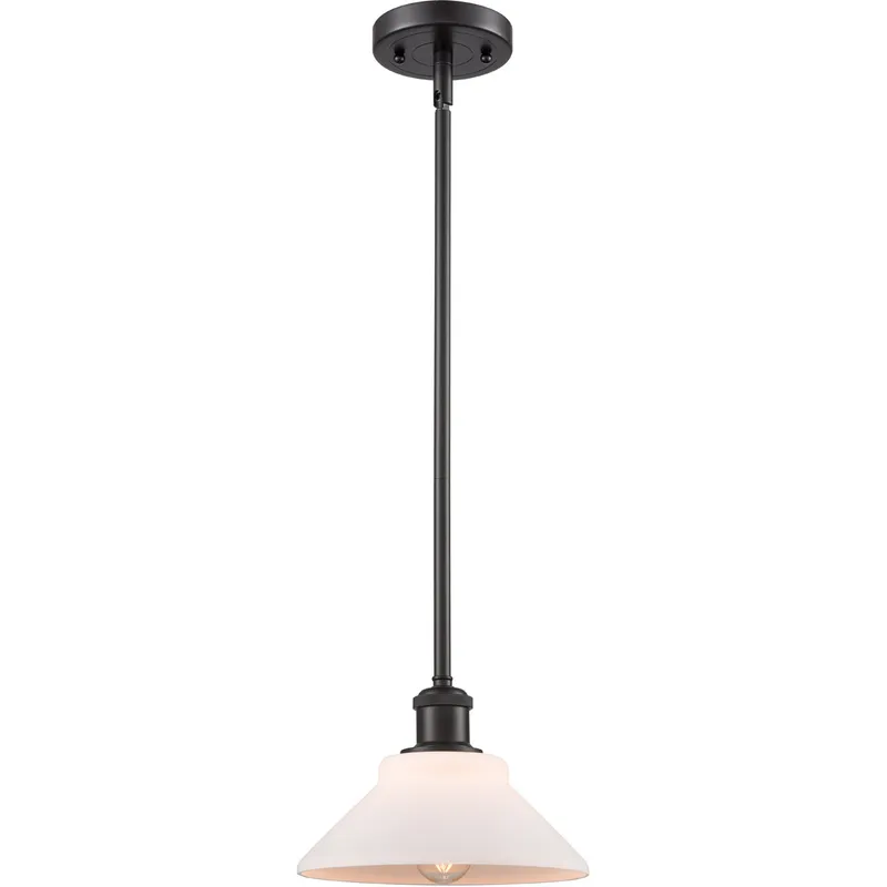 Ballston Orwell 1 Light 8 inch Oil Rubbed Bronze Pendant Ceiling Light in Matte White Glass, Ballston