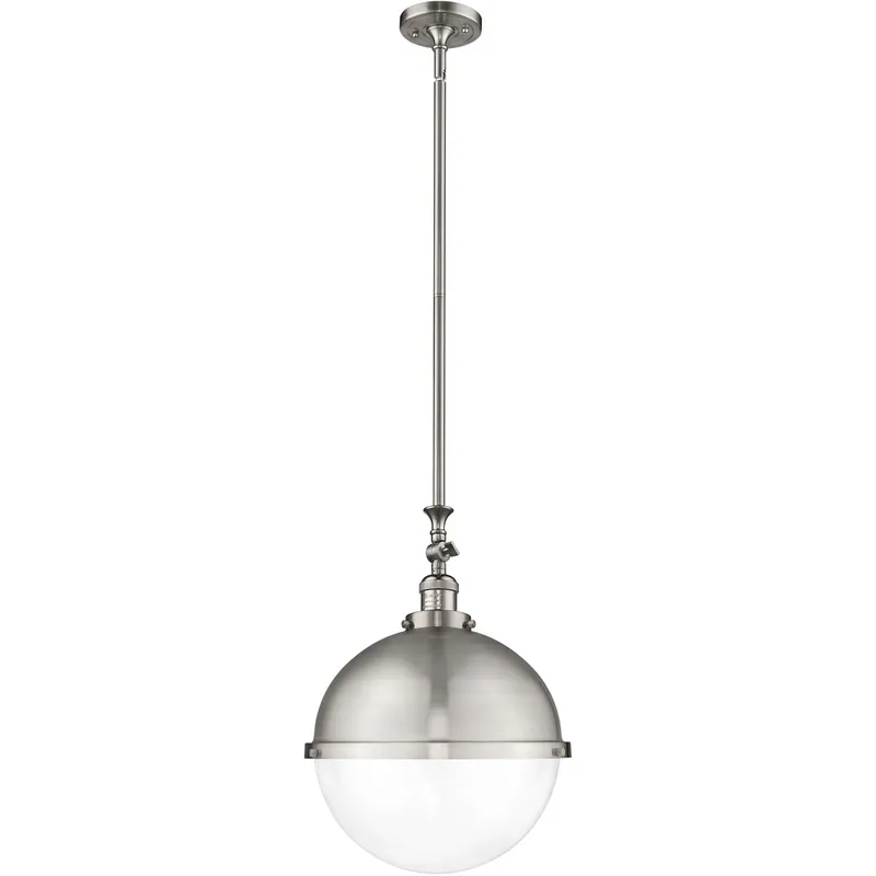Franklin Restoration Hampden LED 12.88 inch Brushed Satin Nickel Pendant Ceiling Light in Clear Glass