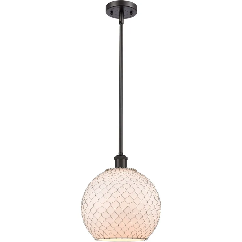 Ballston Large Farmhouse Chicken Wire 1 Light 10 inch Oil Rubbed Bronze Pendant Ceiling Light, Ballston