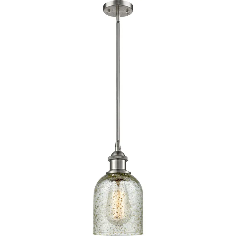 Ballston Caledonia 1 Light 5 inch Brushed Satin Nickel Pendant Ceiling Light in Mica Glass, Ballston