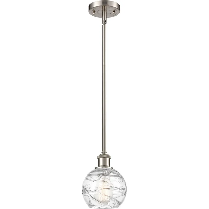 Ballston Small Deco Swirl LED 6 inch Brushed Satin Nickel Pendant Ceiling Light, Ballston