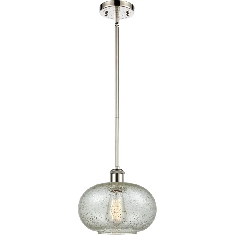 Ballston Gorham 1 Light 9.5 inch Polished Nickel Pendant Ceiling Light in Mica Glass, Ballston