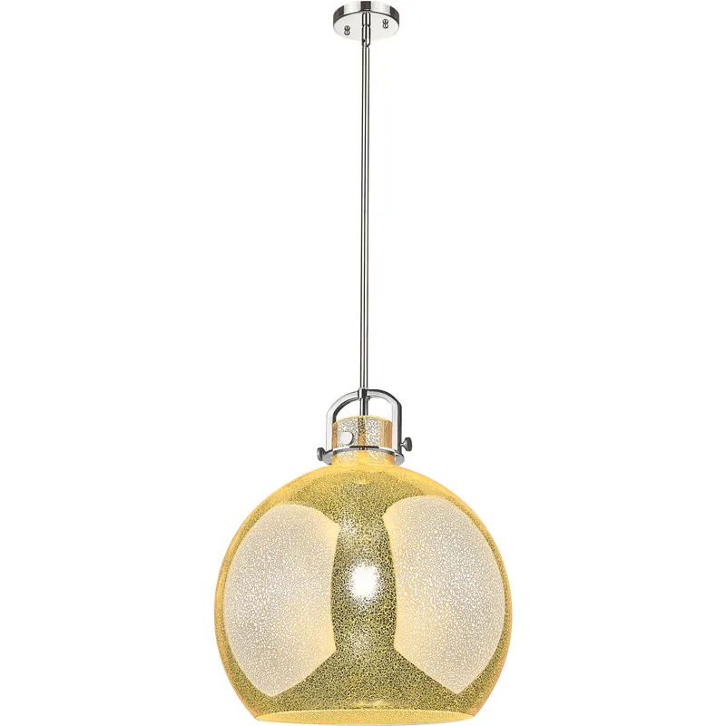 Newton Sphere 1 Light 18 inch Polished Nickel Pendant Ceiling Light in Mercury Glass