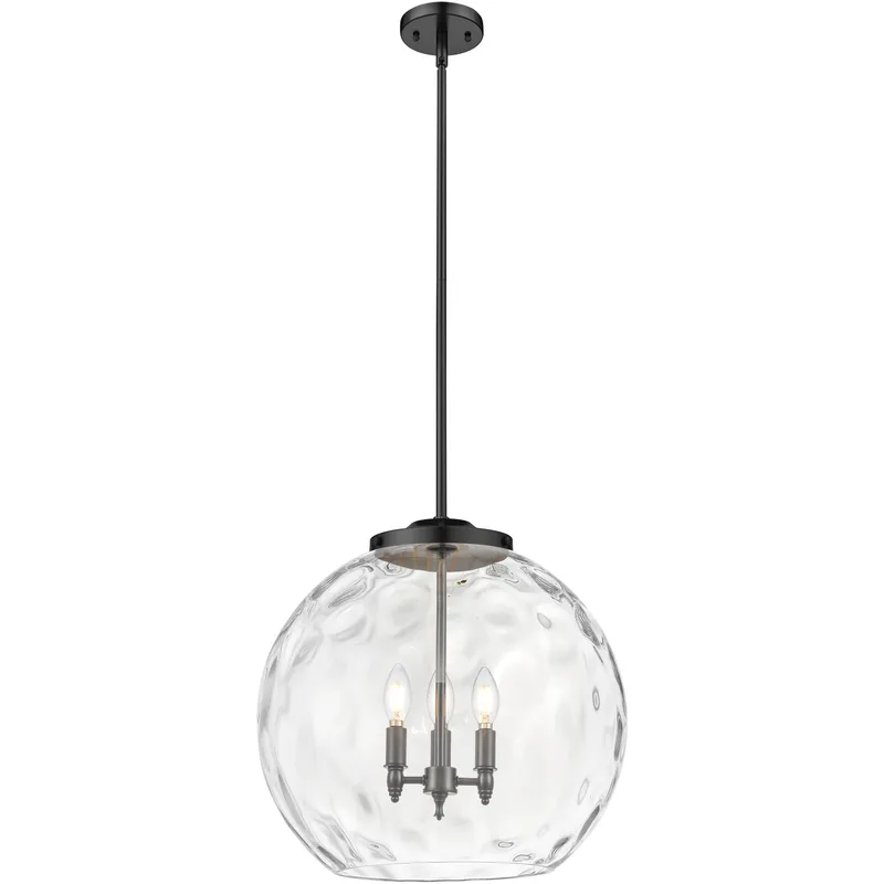Ballston Athens Water Glass LED 17.88 inch Matte Black Statement Pendant Ceiling Light