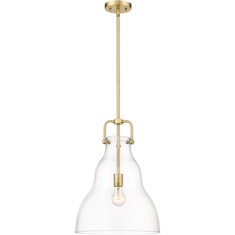 Haverhill LED 14 inch Satin Gold Pendant Ceiling Light in Clear Glass