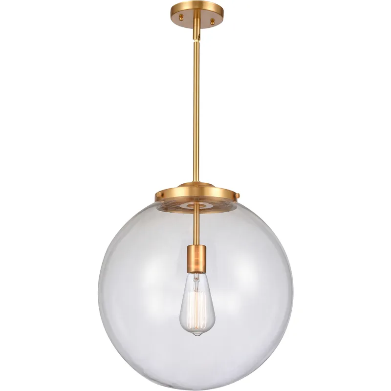 Franklin Restoration Beacon 1 Light 16 inch Satin Gold Pendant Ceiling Light in Incandescent, Clear