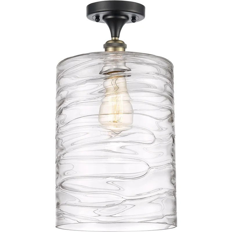 Ballston Cobbleskill 1 Light 9 inch Black Antique Brass Semi-Flush Mount Ceiling Light