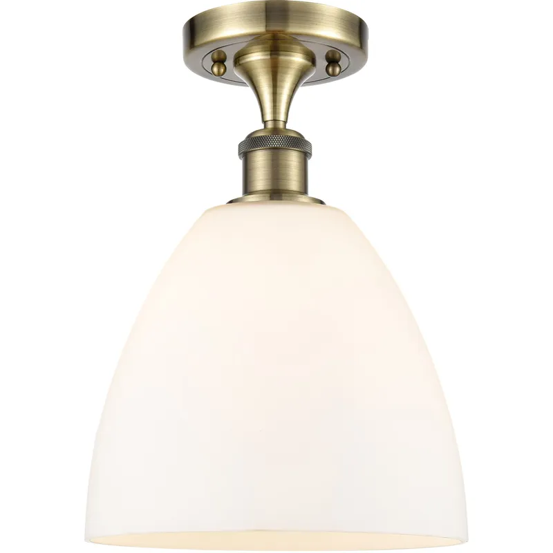 Ballston Dome 1 Light 9 inch Antique Brass Semi-Flush Mount Ceiling Light