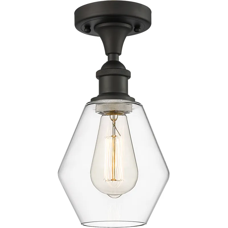Ballston Cindyrella LED 6 inch Oil Rubbed Bronze Semi-Flush Mount Ceiling Light in Clear Glass