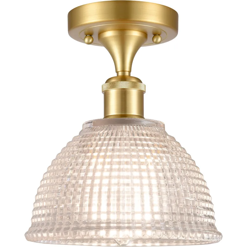 Ballston Arietta LED 8 inch Satin Gold Semi-Flush Mount Ceiling Light, Ballston