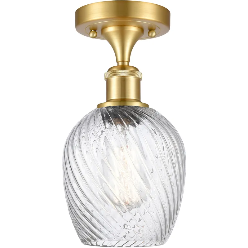 Ballston Salina 1 Light 5 inch Satin Gold Semi-Flush Mount Ceiling Light, Ballston