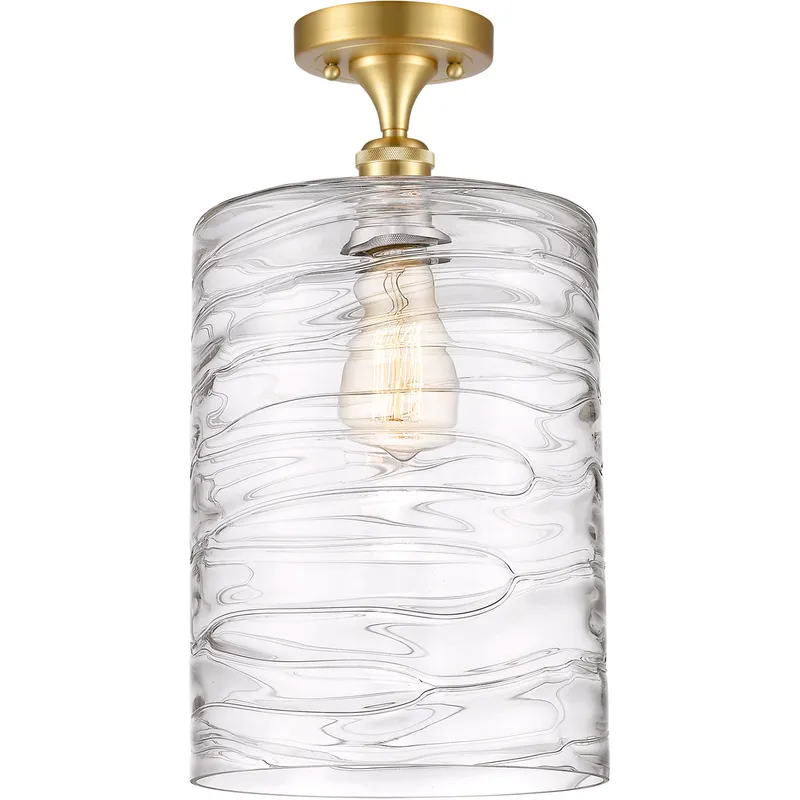 Ballston Cobbleskill 1 Light 9 inch Satin Gold Semi-Flush Mount Ceiling Light