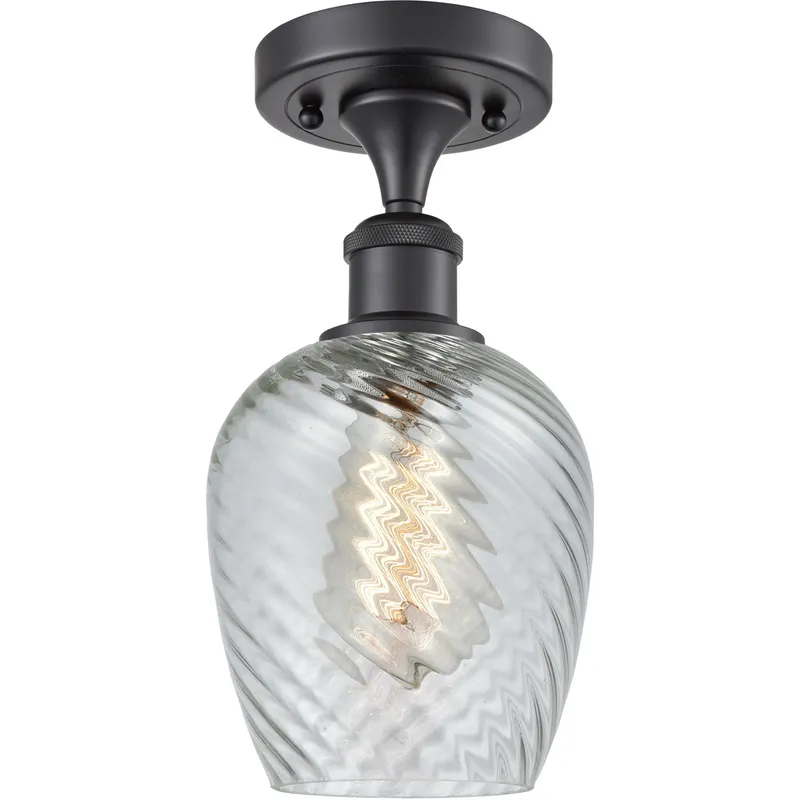 Ballston Salina LED 5 inch Matte Black Semi-Flush Mount Ceiling Light, Ballston