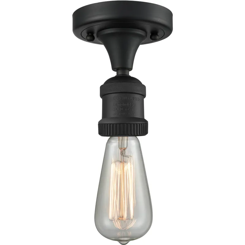 Franklin Restoration Bare Bulb LED 4.5 inch Matte Black Semi-Flush Mount Ceiling Light