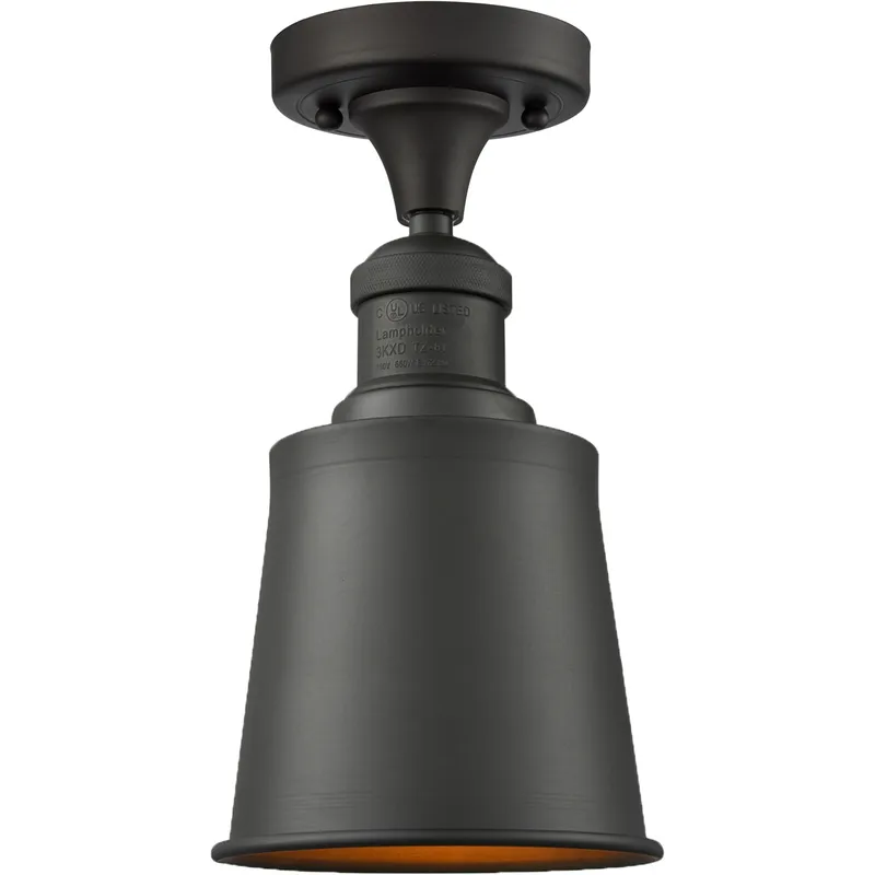 Franklin Restoration Addison 1 Light 5 inch Oil Rubbed Bronze Semi-Flush Mount Ceiling Light, Franklin Restoration