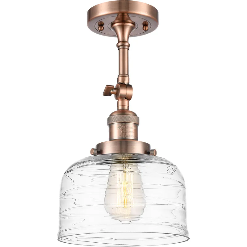 Franklin Restoration Bell 1 Light 8 inch Antique Copper Semi-Flush Mount Ceiling Light