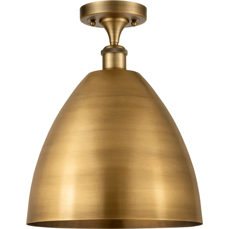 Ballston Dome LED 12 inch Brushed Brass Semi-Flush Mount Ceiling Light