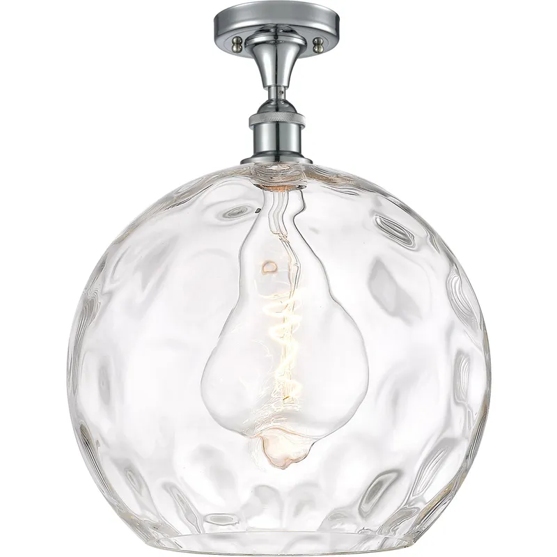 Ballston Athens Water Glass 1 Light 14 inch Polished Chrome Semi-Flush Mount Ceiling Light