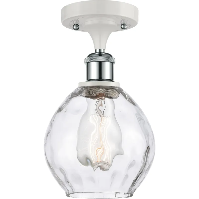 Ballston Small Waverly LED 6 inch White and Polished Chrome Semi-Flush Mount Ceiling Light, Ballston