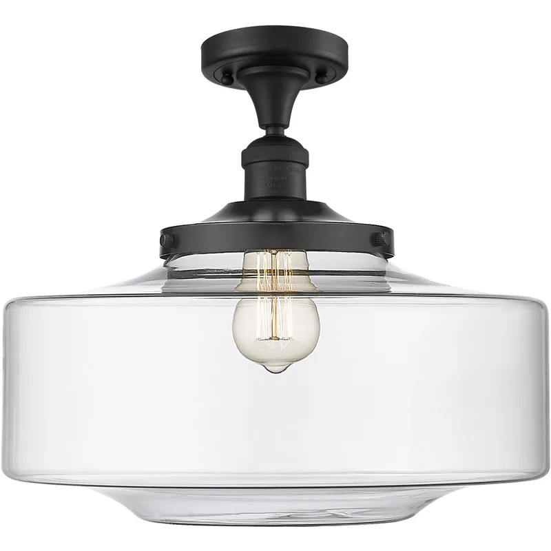 Franklin Restoration Bridgeton 1 Light 12 inch Brushed Brass Semi-Flush Mount Ceiling Light