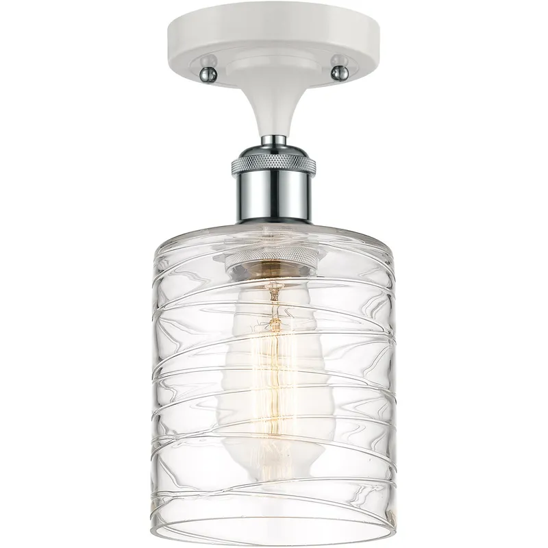 Ballston Cobbleskill 1 Light 5 inch White and Polished Chrome Semi-Flush Mount Ceiling Light