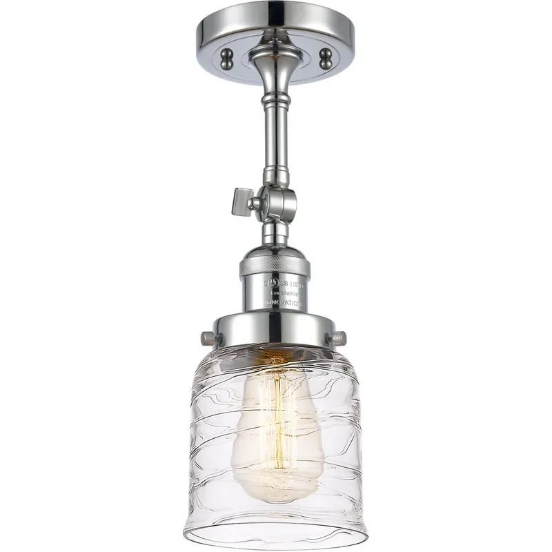 Franklin Restoration Bell 1 Light 5 inch Polished Chrome Semi-Flush Mount Ceiling Light