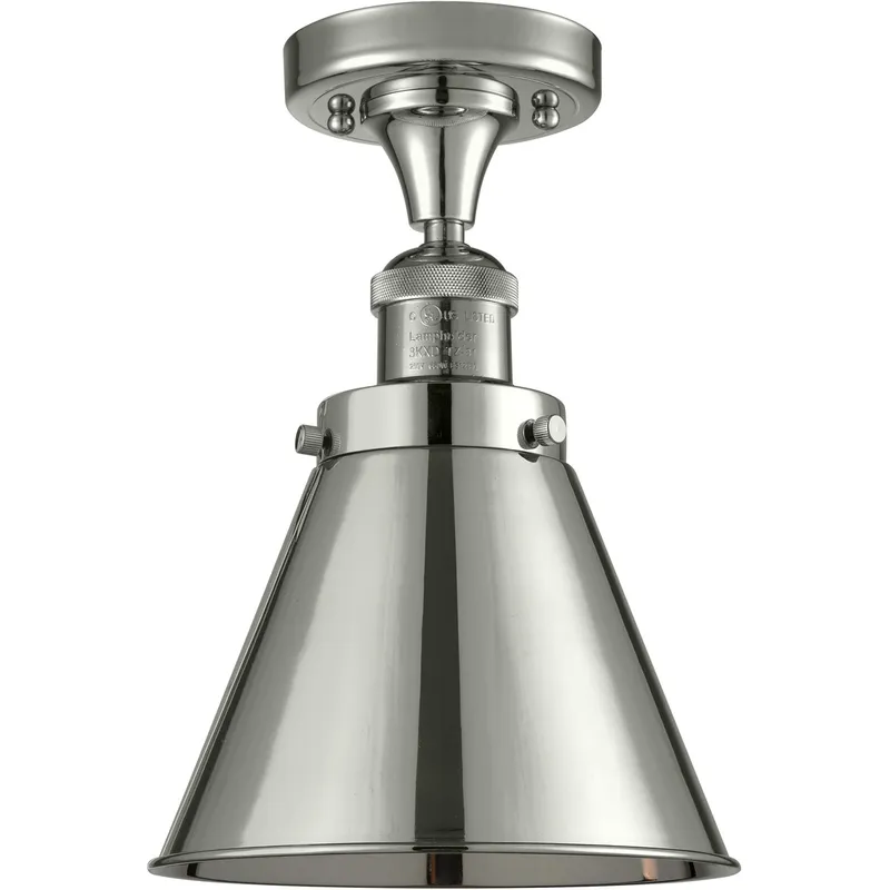 Franklin Restoration Appalachian LED 8 inch Polished Nickel Semi-Flush Mount Ceiling Light, Franklin Restoration