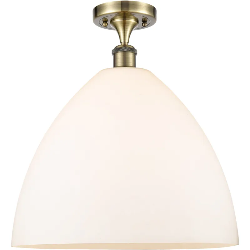 Ballston Dome 1 Light 16 inch Antique Brass Semi-Flush Mount Ceiling Light