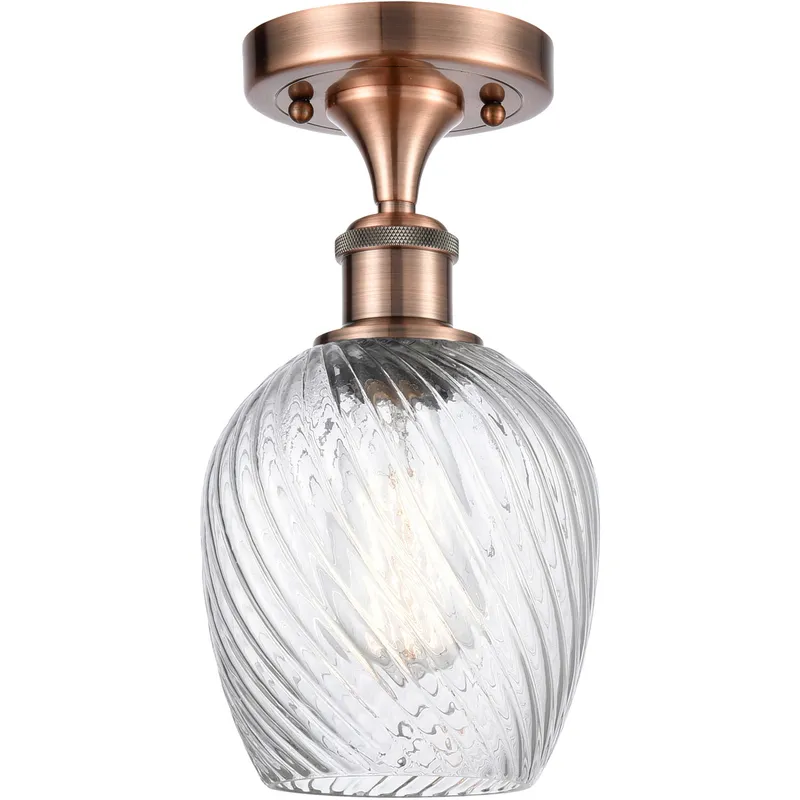 Ballston Salina 1 Light 5 inch Antique Copper Semi-Flush Mount Ceiling Light, Ballston