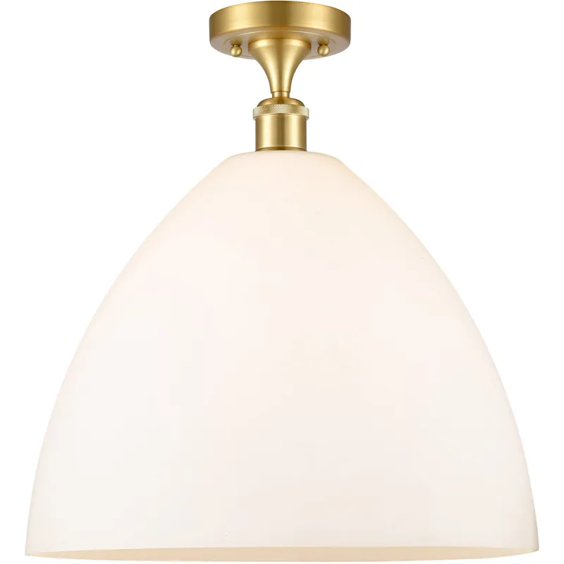 Ballston Dome 1 Light 16 inch Satin Gold Semi-Flush Mount Ceiling Light