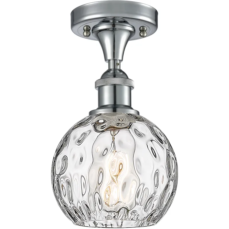 Edison Athens Water Glass 1 Light 6 inch Polished Chrome Semi-Flush Mount Ceiling Light