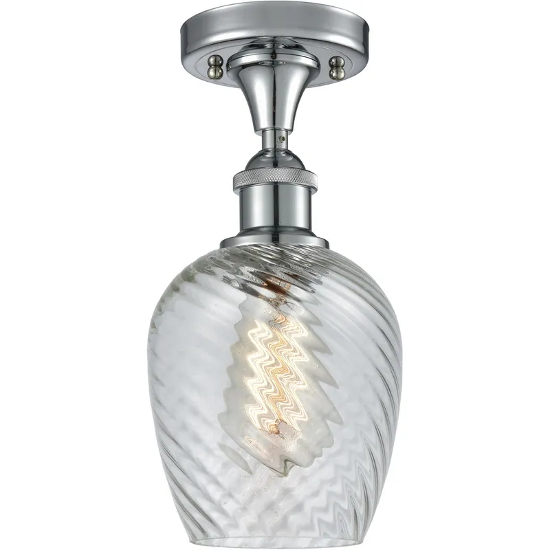 Ballston Salina 1 Light 5 inch Polished Chrome Semi-Flush Mount Ceiling Light, Ballston